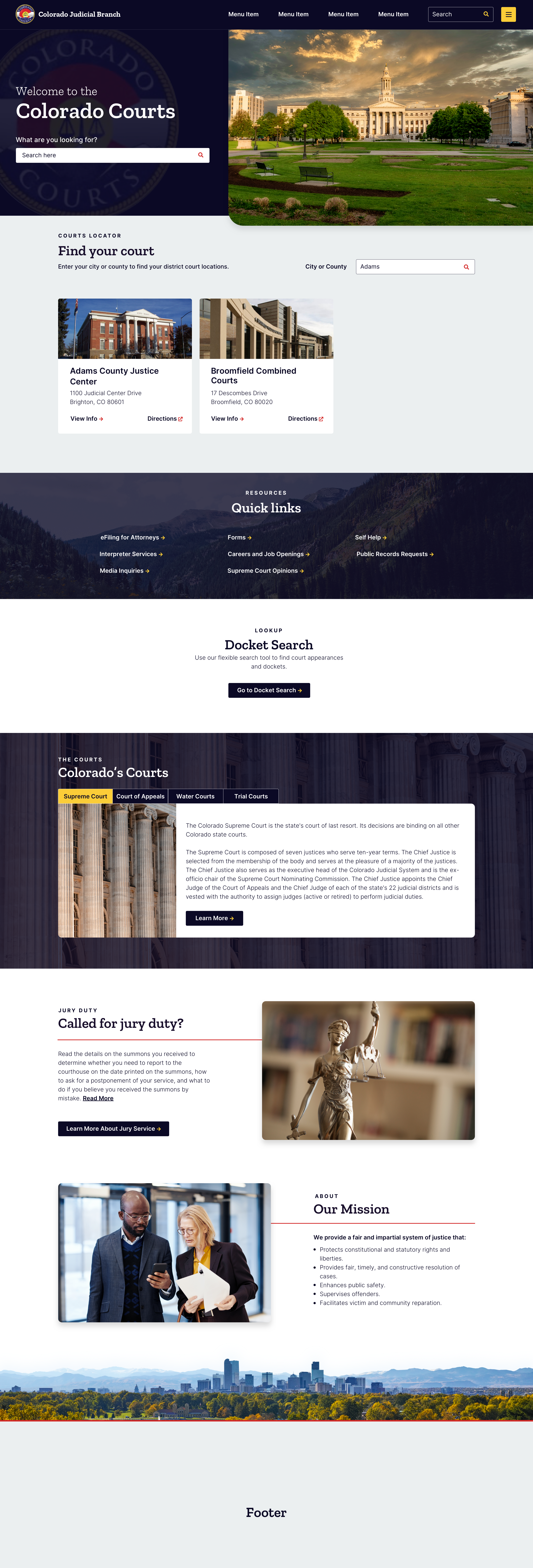 High-fidelity Homepage Design